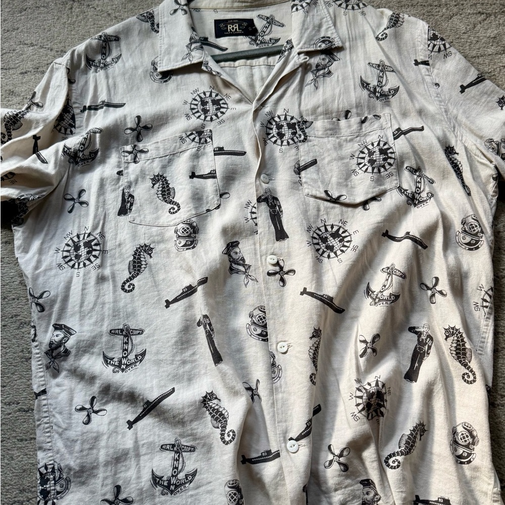 Ralph Lauren Double RL Rodeo Print Flannel Shirt / Grey/Black / Size XL - Picture 3 of 7